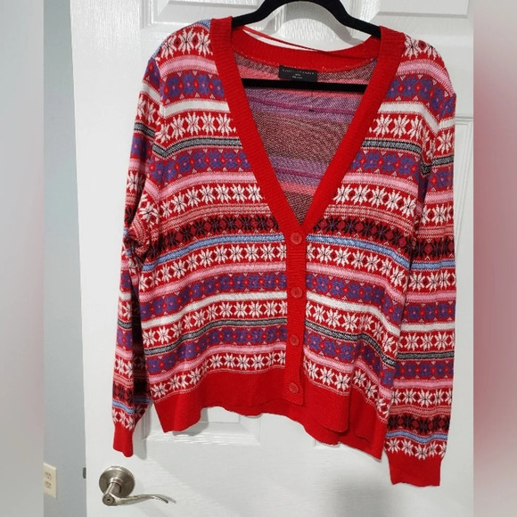 NWOT Lane Bryant Classic Button-Front Fair Isle Cardigan in Size 18/20 - Picture 2 of 12